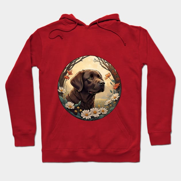 Chocolate Lab Portrait Hoodie by Pet And Petal